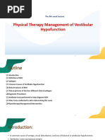 Lecture 9 Physical Therapy Management of Vestibular Hypofunction