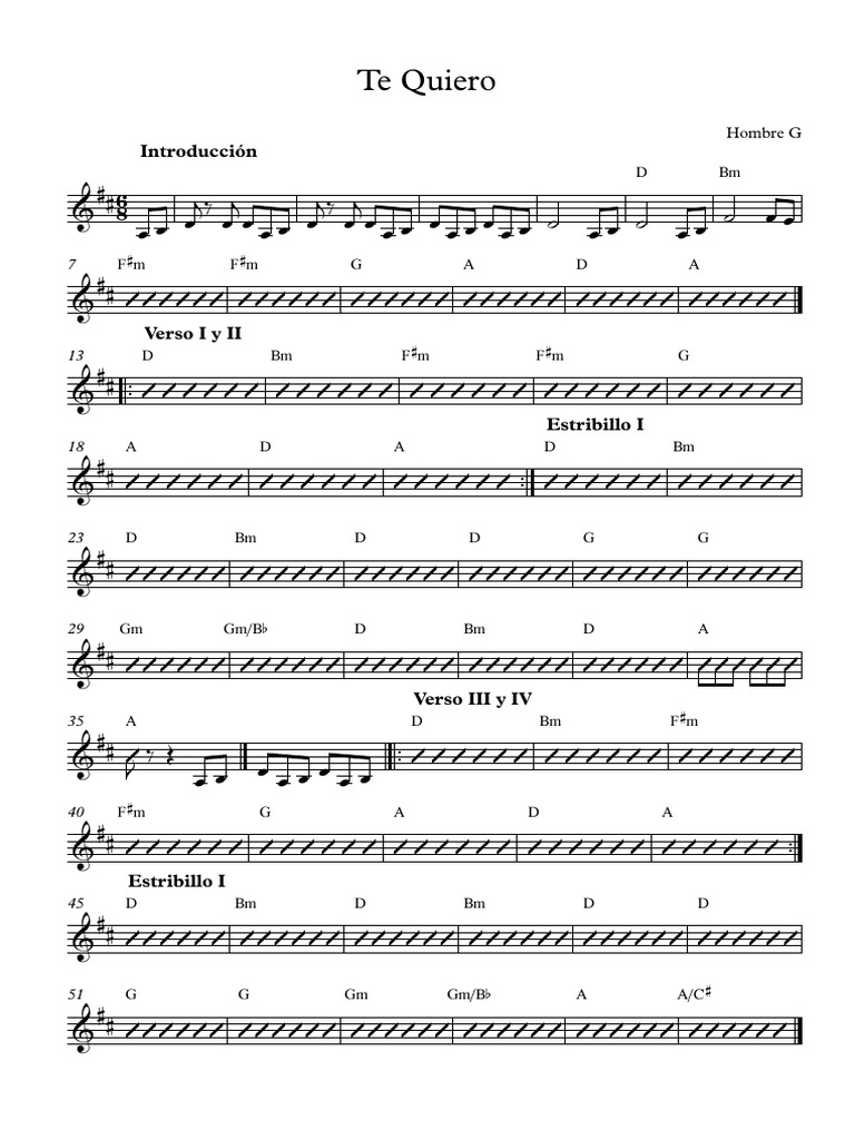 Te Quiero - Partitura Completa | PDF