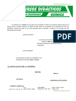 Clasificacion de La Materia para Primero de Secundaria