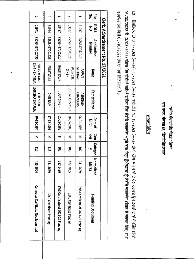Notice pending documents pdf