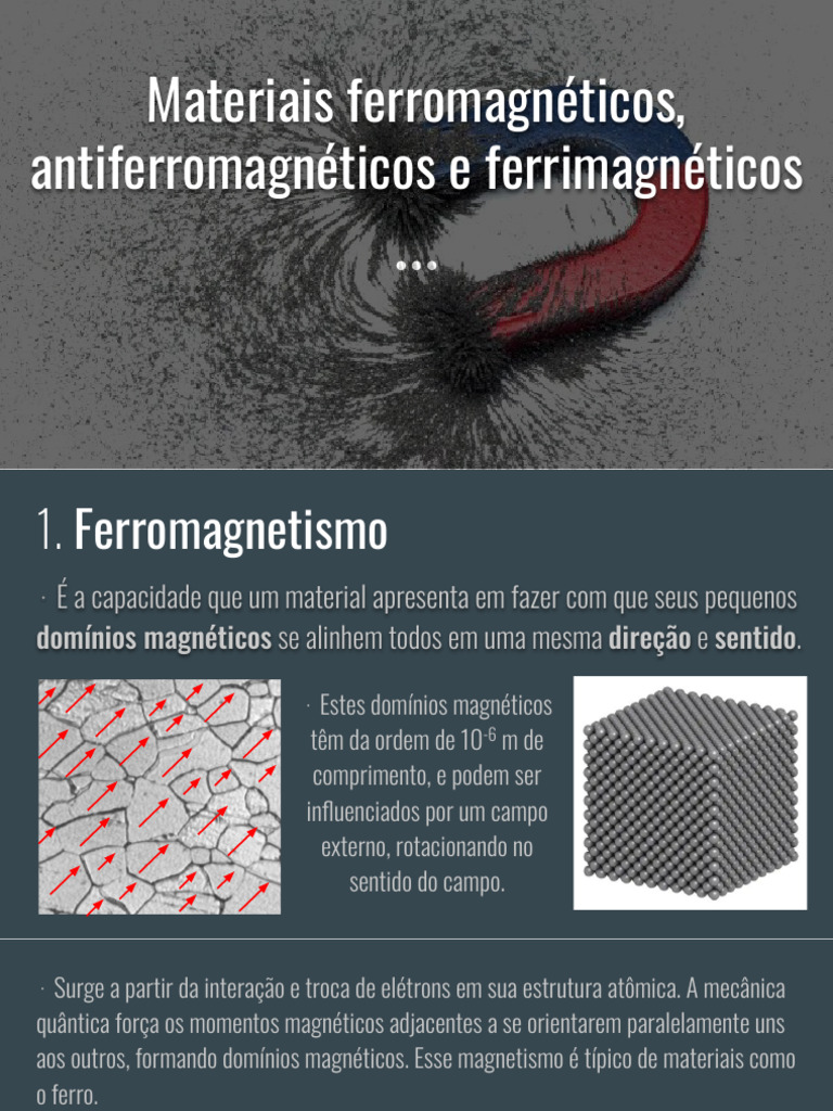 Materiais Magnéticos: Tipos e Propriedades | PDF | Ferromagnetismo ...