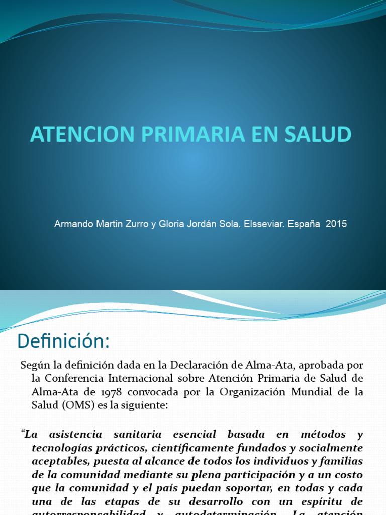 Definición de Atención Primaria en Salud | PDF | Economía de la Salud ...