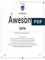 Google Interland Karla Certificate of Awesomeness