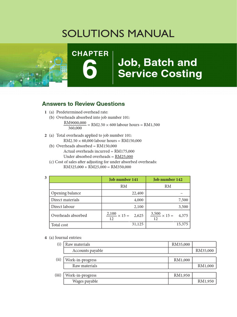 Job and Service Costing Solutions | PDF | Cost Of Goods Sold | Cost