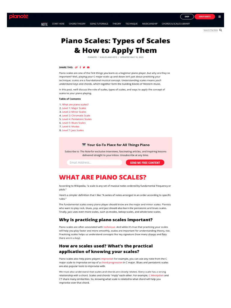 Piano ScalesHow To Apply Them PDF Scale (Music) Minor Scale