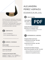 Curriculum Vitae Profesional Mujer Con Iconos Moderno Beige y Blanco