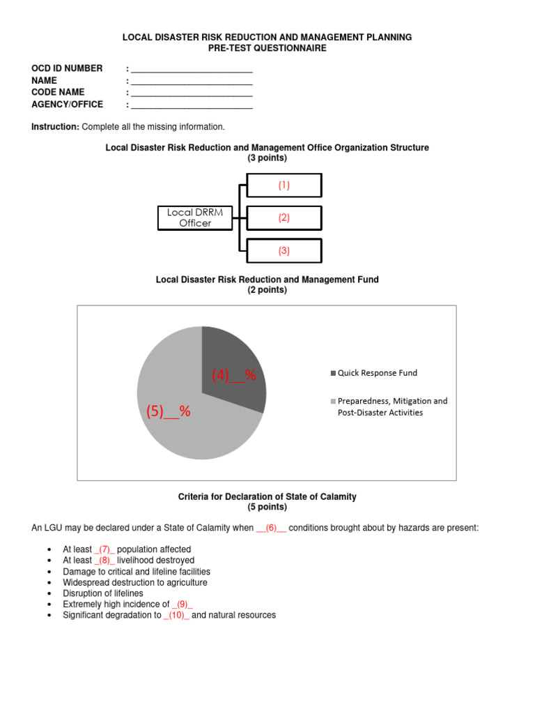 Pre-Test-Questionnaire (Blended) | Download Free PDF | Disaster Risk ...