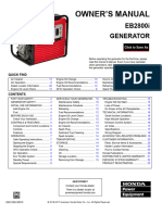 Owner'S Manual: EB2800i Generator