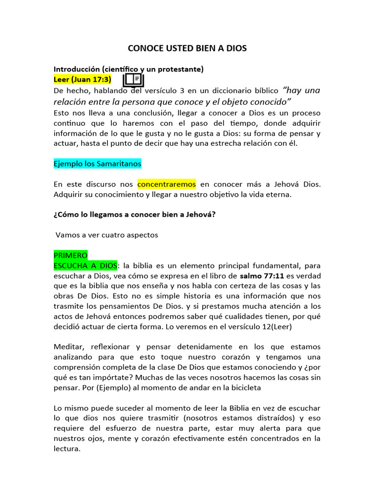 Conociendo Bien a Jehová Dios | PDF | Dios | Salmos