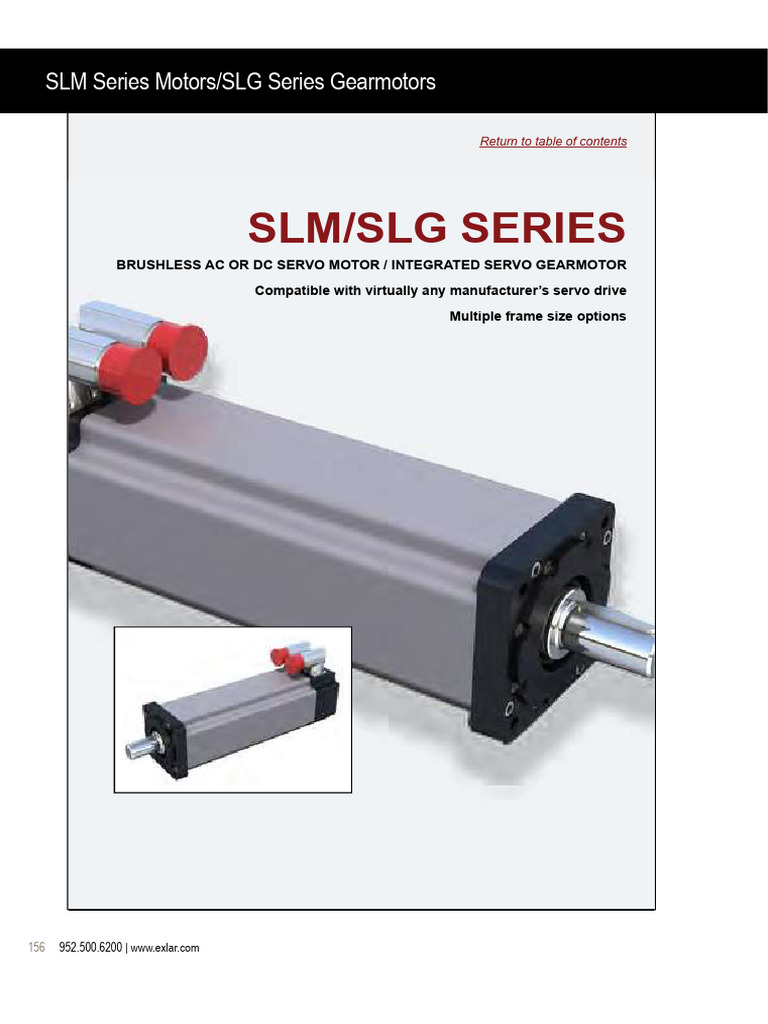 Exlar SLM/SLG Series Motors Overview | PDF | Electric Motor | Physical ...