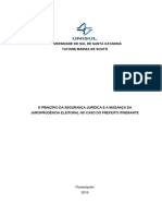 O Princípio Da Segurança Jurídica e A Mudança Da Jurisprudência Eletoral No Caso Do Prefeito Intinerante - SOUTO - 2015