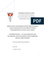 Propuesta de Plan de Implementación Del Modelo de Trabajo Basado en Equipos (Tbe) en El Sector de Envasado de