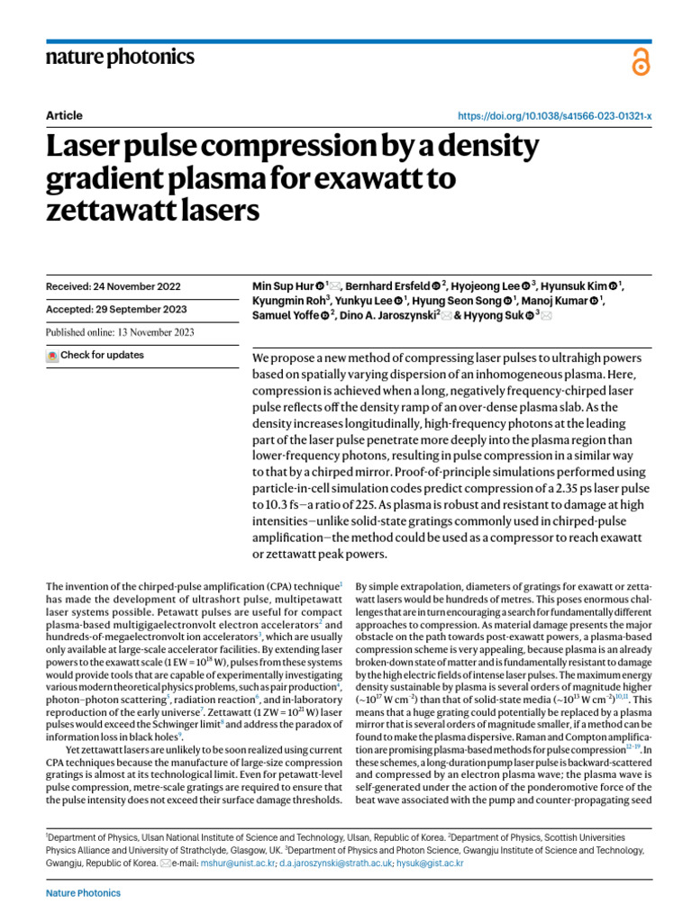 Laser Pulse Compression by A Density Gradient Plasma For Exawatt To