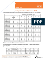 Grade Thresholds - June 2017: Cambridge IGCSE Cambridge International Mathematics (0607)