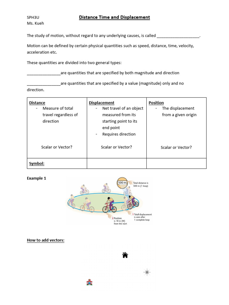 Motion: Distance vs. Displacement | PDF | Language Arts & Discipline ...