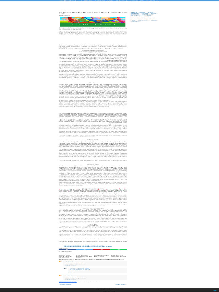 10 Cerita Pendek Bahasa Arab Penuh Hikmah Dan Artinya - Ilmu Akademika
