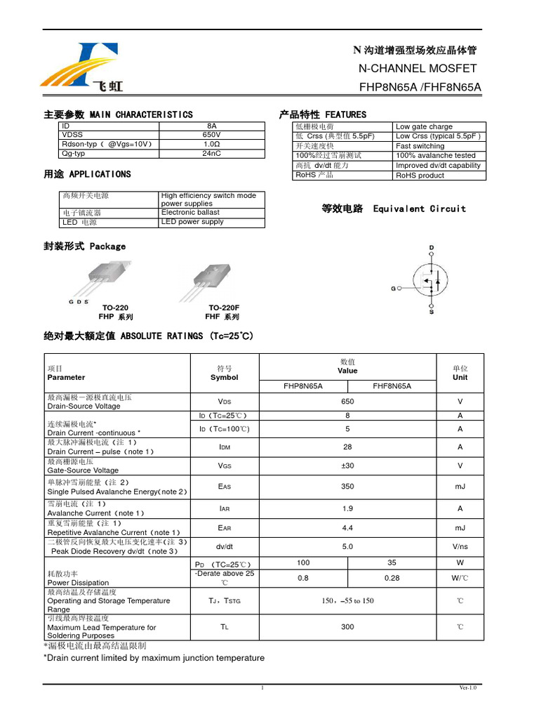 Fhp8n65a Fhf8n65a | PDF
