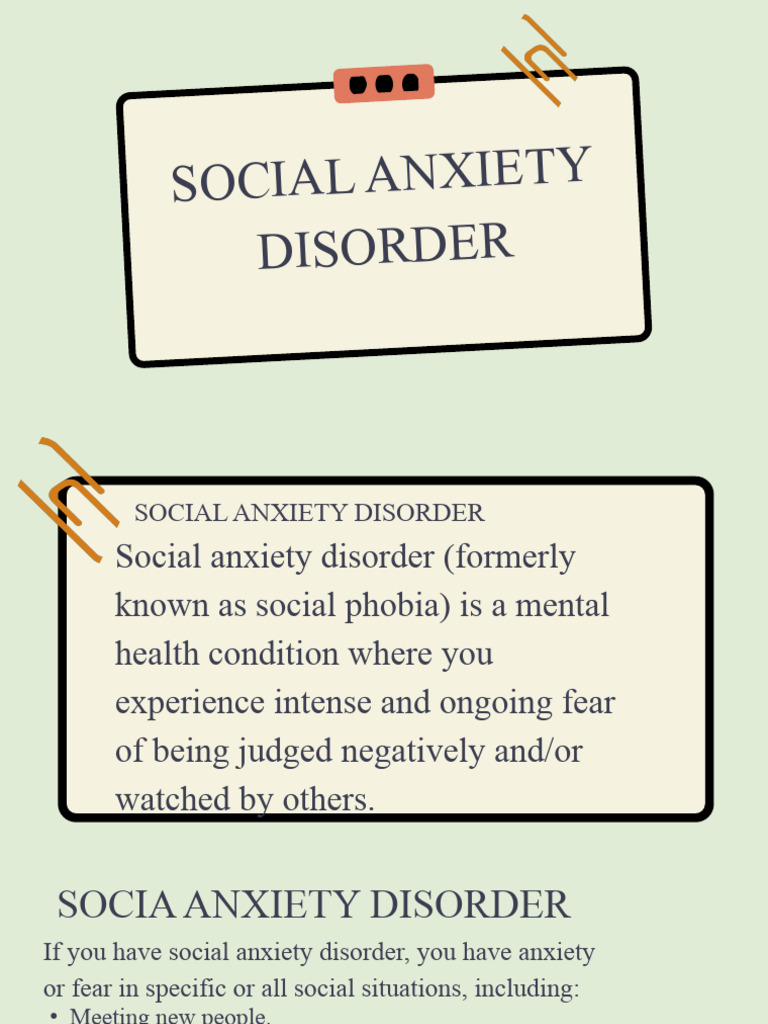 Understanding Social Anxiety Disorder | PDF | Anxiety Disorder | Social ...