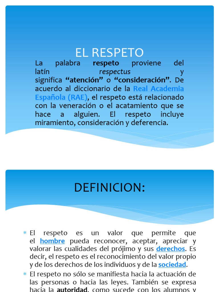 Definición y Valor del Respeto | PDF | Sociedad | Moralidad