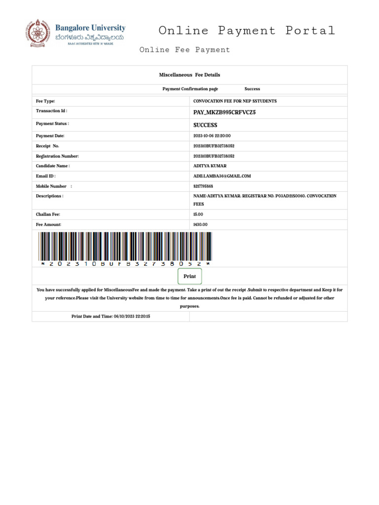 Convocation Fee1 PDF