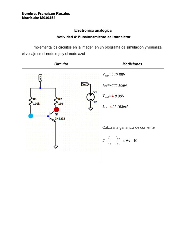 Análisis de Transistores en Circuitos AC | PDF | Corriente eléctrica ...
