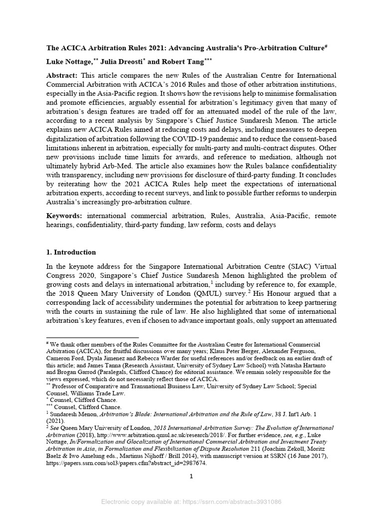 the-acica-arbitration-rules-2021-advancing-australia-s-pro-arbitration