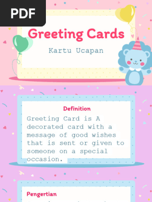 Materi Ajar Ppt Greeting Cards Kelas 8 a b 2023