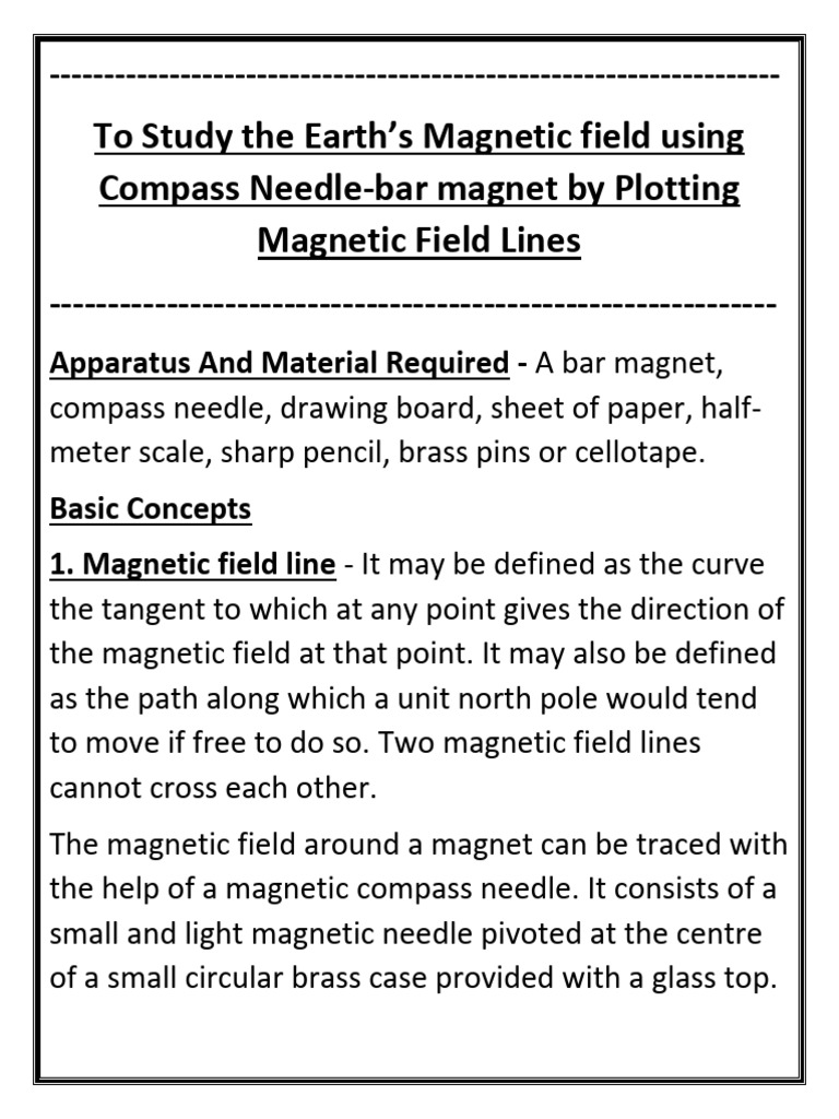 To Study The Earth-2 | PDF | Compass | Magnetic Field