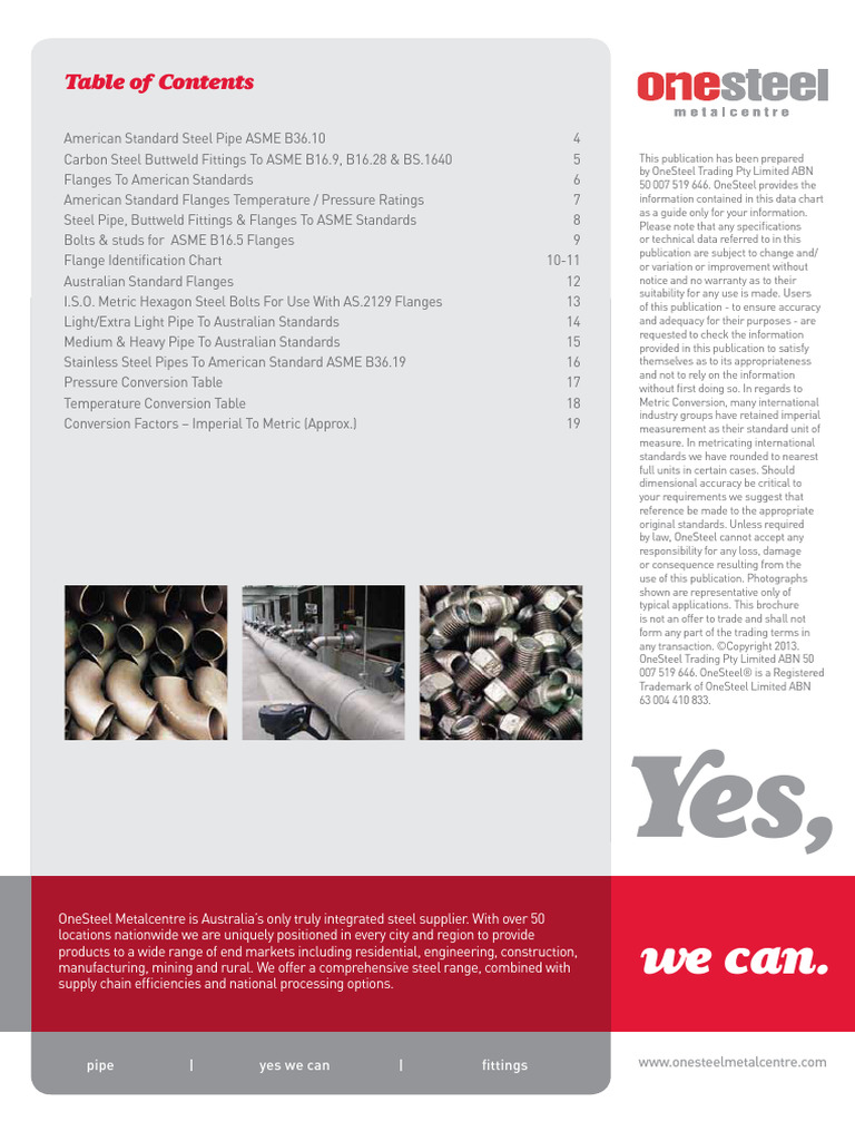 Pipe and Fittings Data Charts | PDF | Pipe (Fluid Conveyance ...