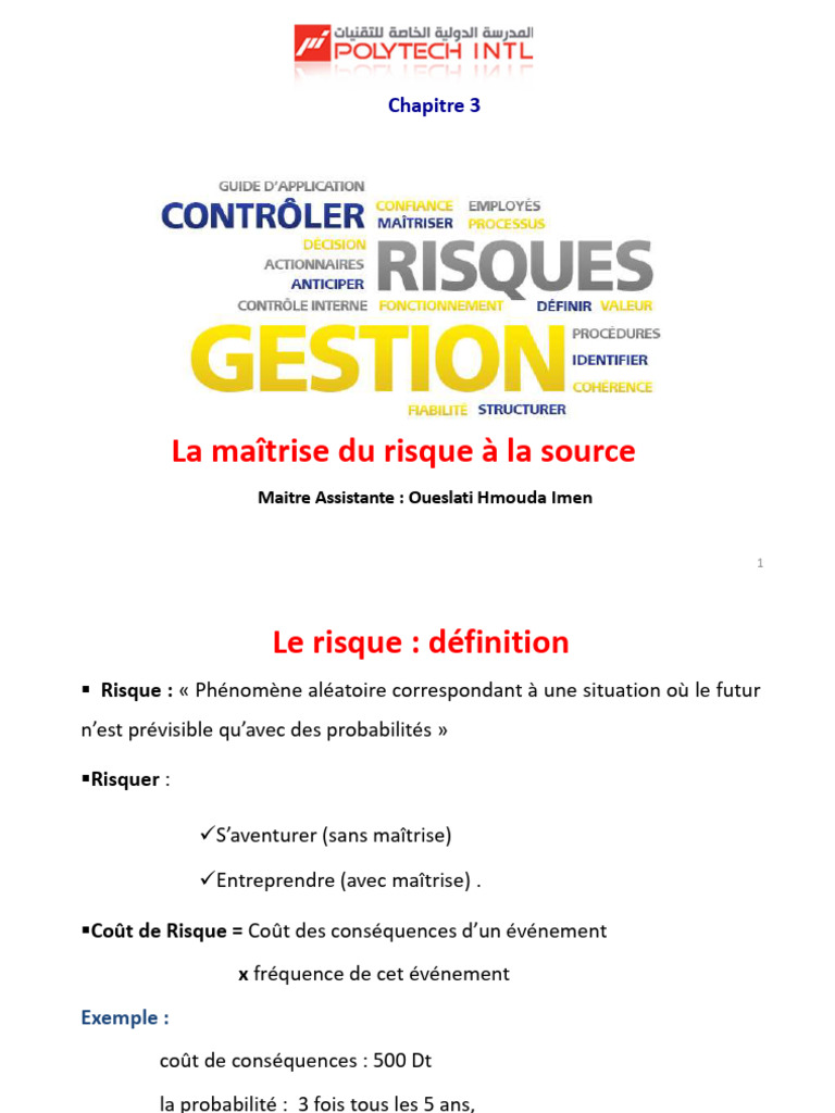Chapitre 3 | PDF | Risque | Gestion des risques