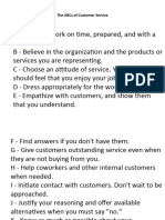 ABCs of Customer Services