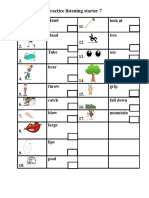 Practice Listening Starter 7: 1. Hand 11. Look at Stand 12. Tree