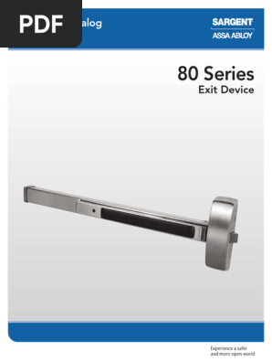 SARGENT 80 Series Exit Device Catalog