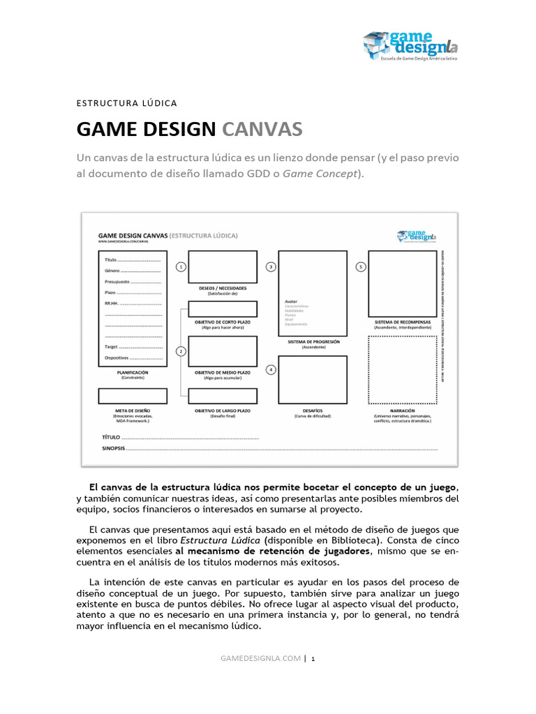 Game Design Canvas (Documentación) | PDF | Diseño | Marketing