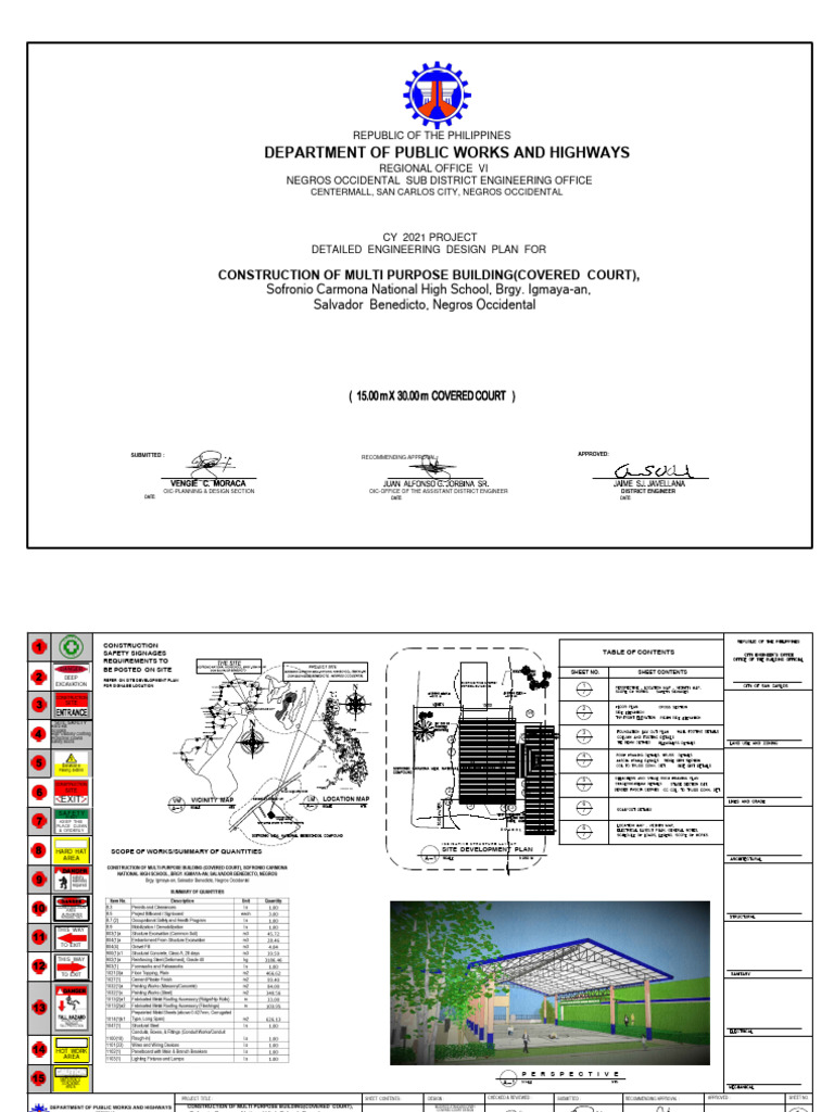 Multi-Purpose Covered Court Design Plan | PDF