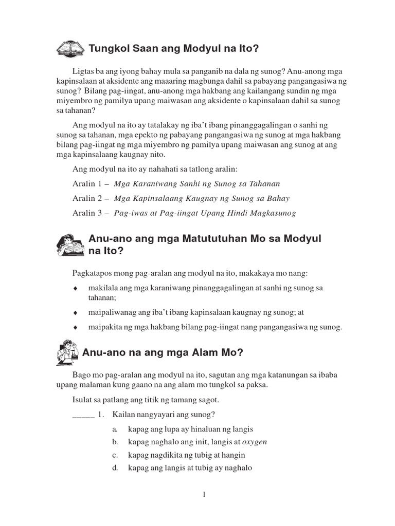 Pagiingat Sa Sunog Sa Tahanan | PDF