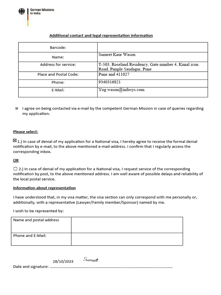 Additional Information Form | PDF