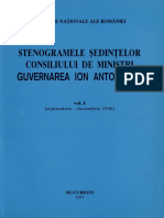 Stenogramele Sedintelor Consiliul Ministri Guvernarea Antonescu Vol I 1997
