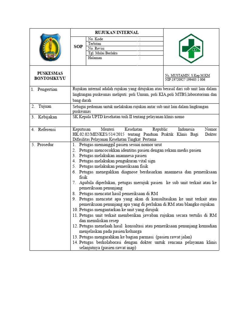 Sop Rujukan Internal | PDF | Pengembangan Diri | Sains & Matematika