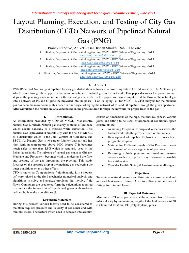 City Gas Distribution Network Analysis | PDF | Computational Fluid ...