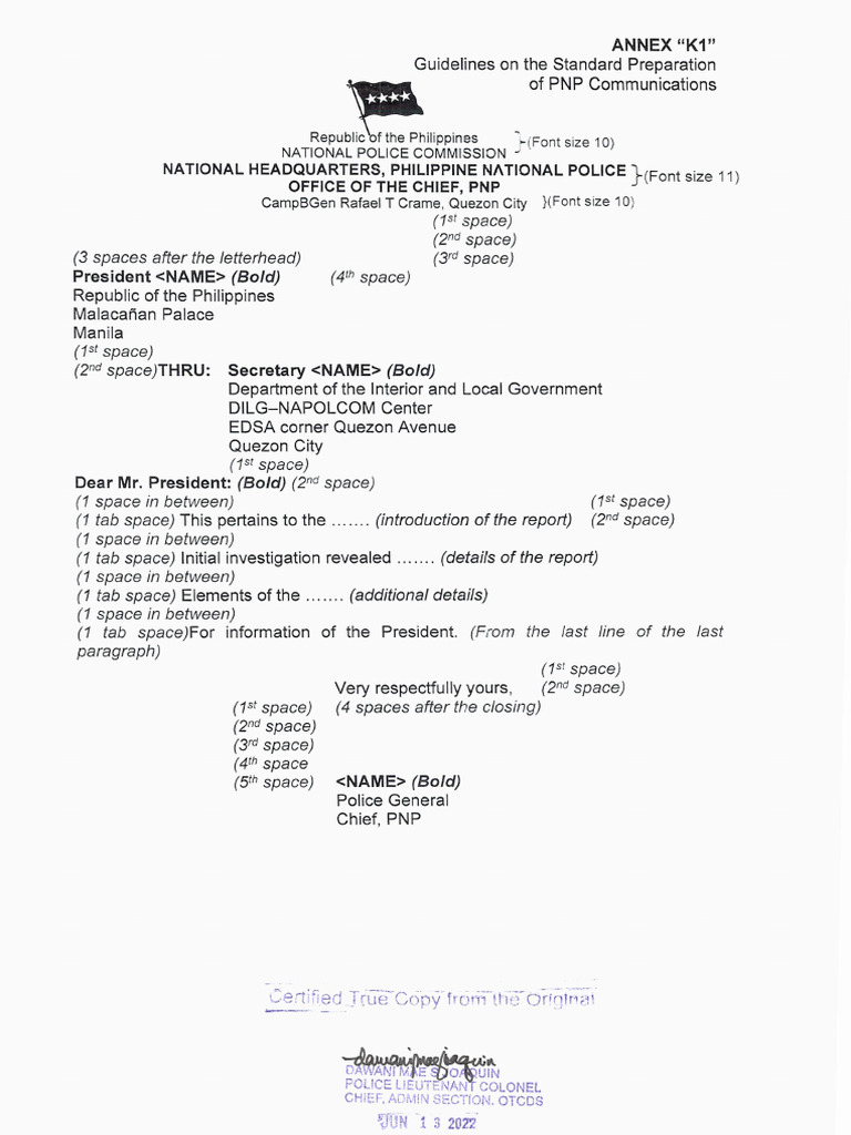 PNP MC 2022 076 ANNEX K | PDF