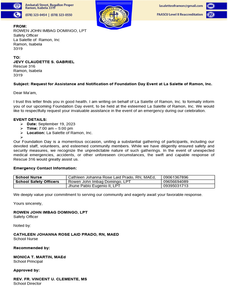 Rescue Letter | PDF | Social Science | Lifestyle