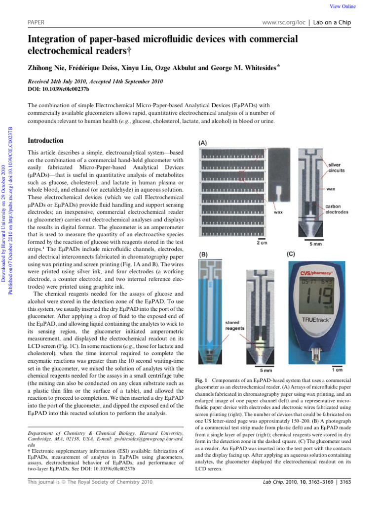 Integration of PaperBased Microfluidic Devices With Commercial