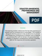 Disaster Awareness Preparedness and Management