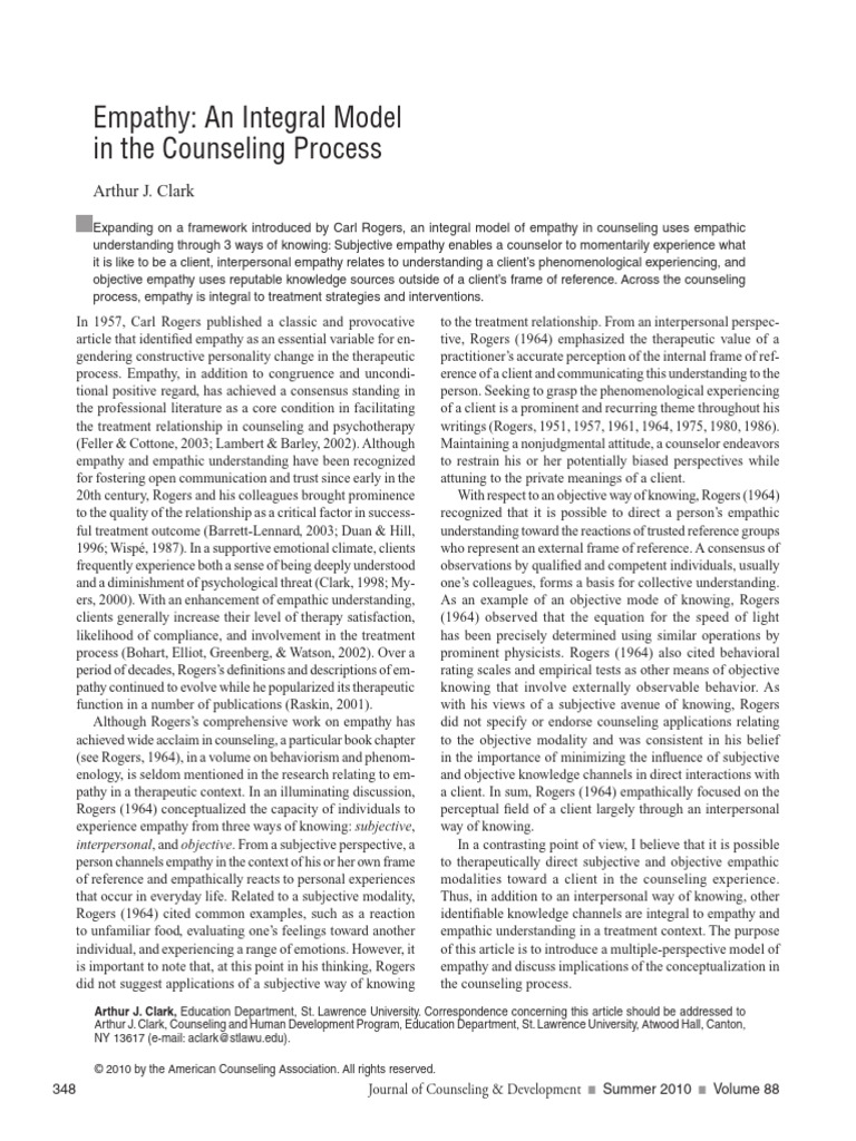 Empathy Models in Counseling Process | PDF | Psychotherapy | Empathy