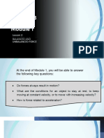 W1 Lesson 2. Balanced and Unbalanced Forces