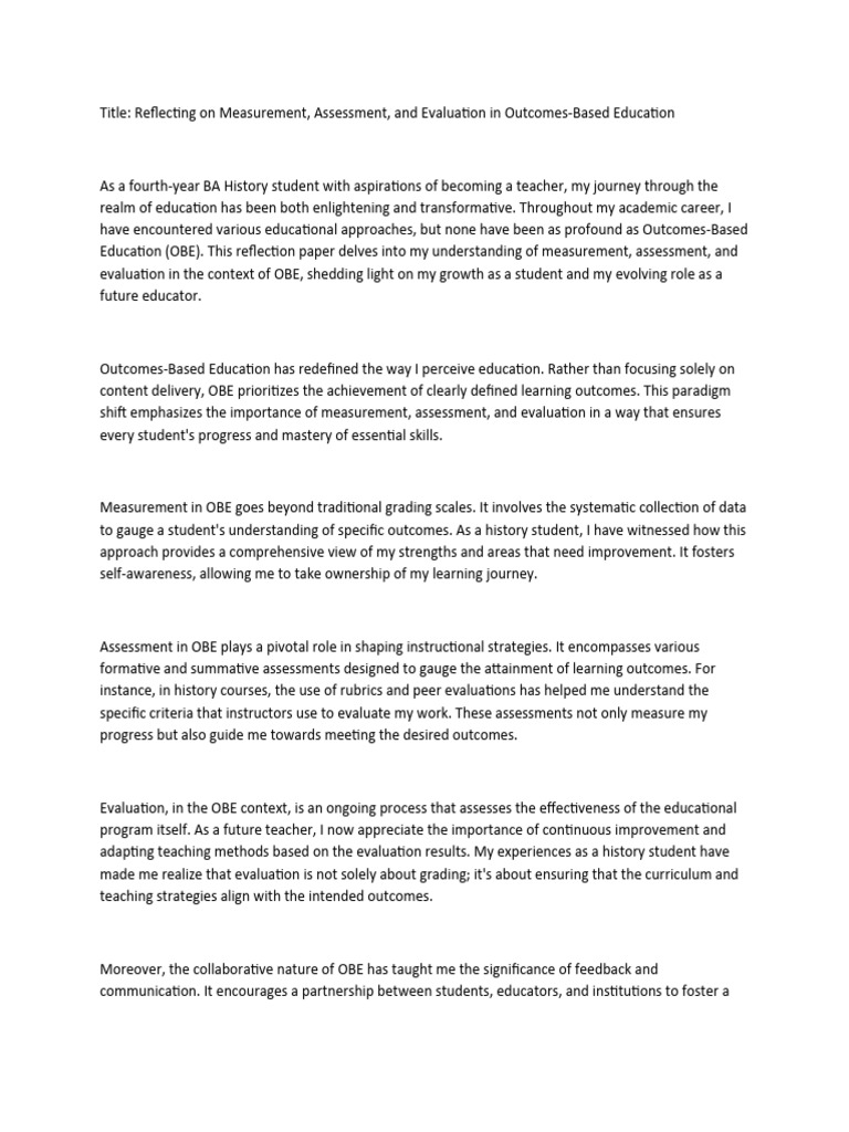 OBE Assessment Strategies for Grade 6 | PDF | Educational Assessment ...