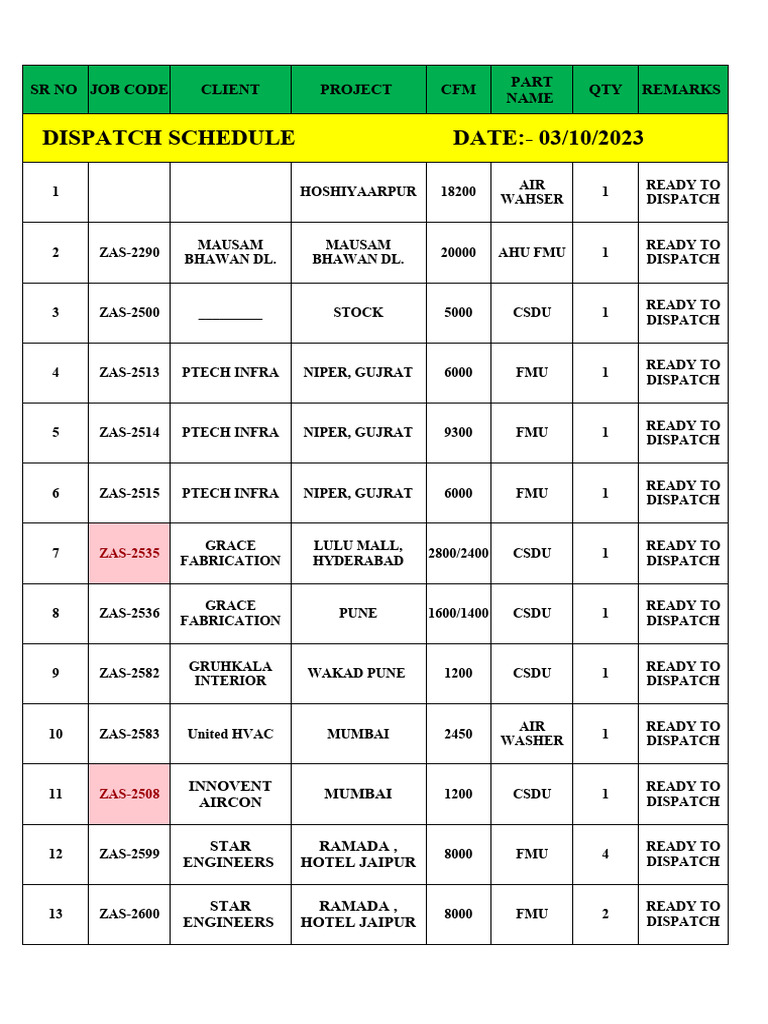 Dispatch Schedule (03 11 23) PDF