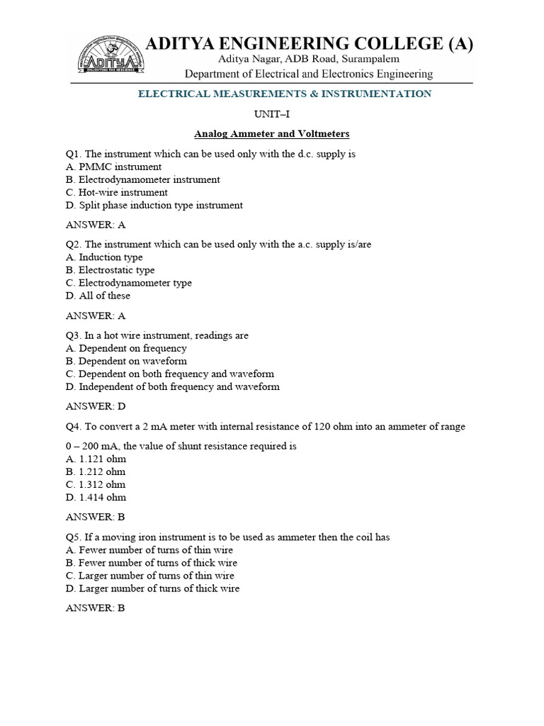 Electrical Measurement Guide | PDF | Capacitor | Electronic Oscillator