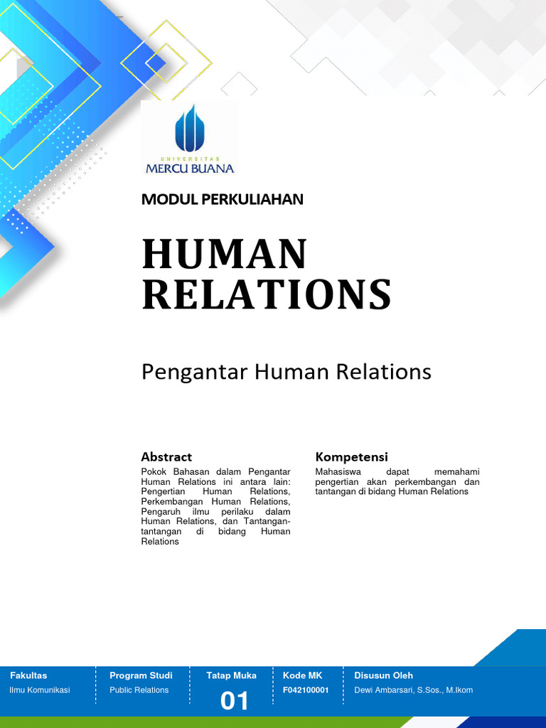 Pengantar Human Relations dalam Organisasi | PDF